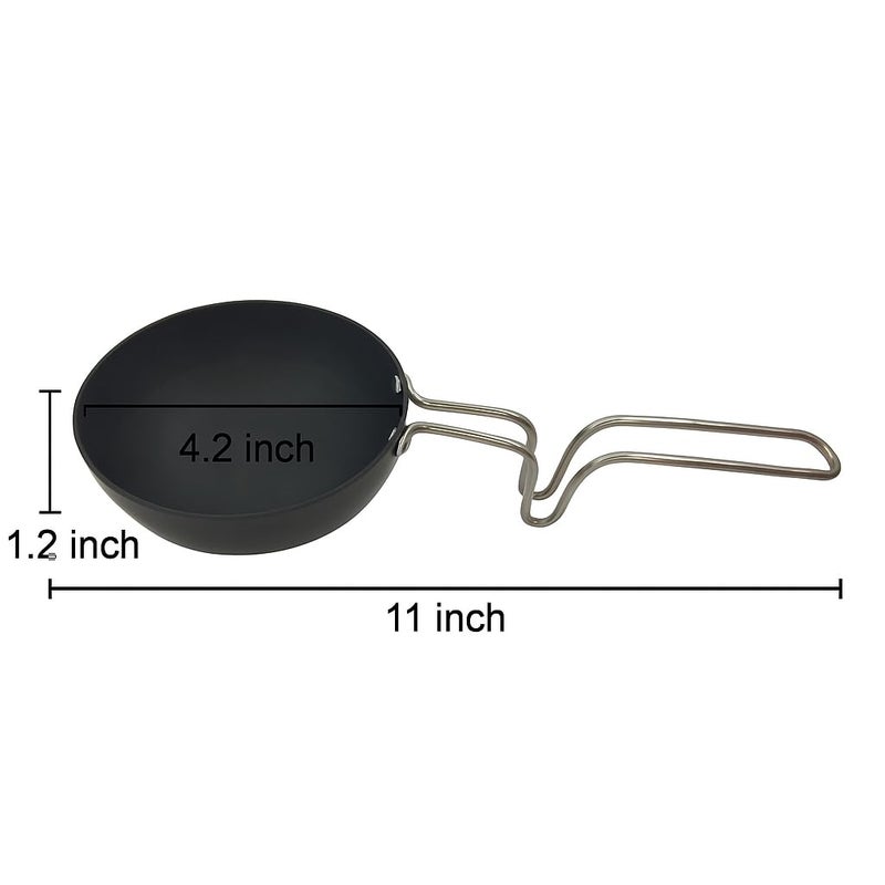 DBY Tadka Pan Mini Fry Dal Chicken French Fries Spice heating Chowka Kadai Aluminium Vagariya for Wok Skillet Cooking Purpose Hotel Home Restaurant - Image 4